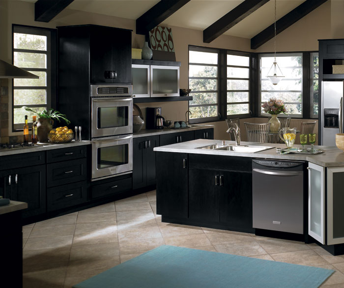 Contemporary Black Kitchen Cabinets - Schrock