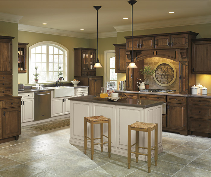 Rustic Kitchen With Off White Cabinet Accents Schrock