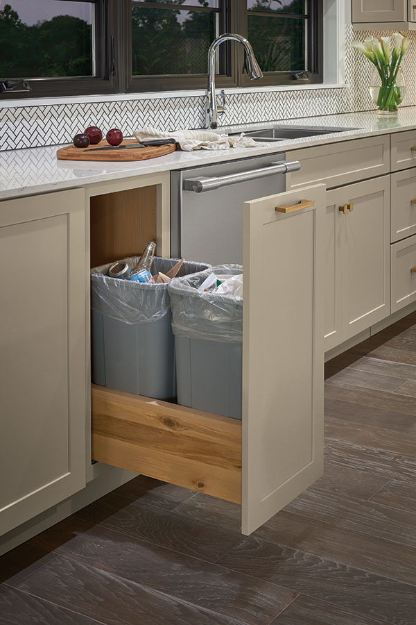 Pull Out Trash Kitchen Under Cabinet Waste Container Double