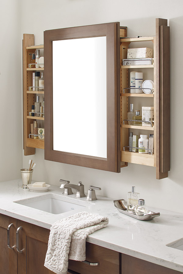 Vanity Mirror Cabinet With Side Pull Outs Schrock