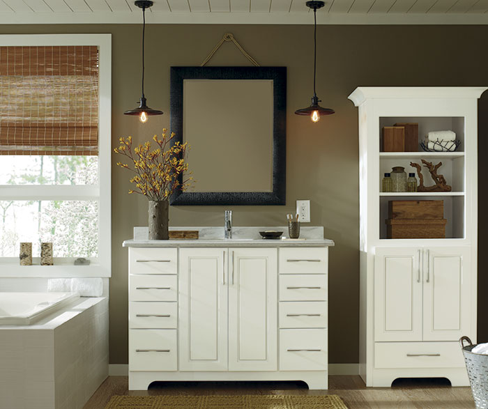 White Bathroom Vanity And Storage Cabinet Schrock