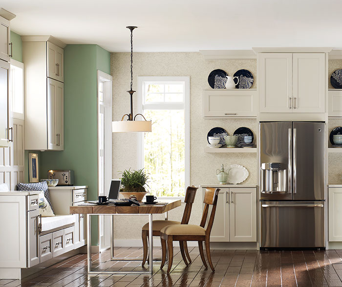 Off White Cabinets In A Transitional Kitchen Schrock