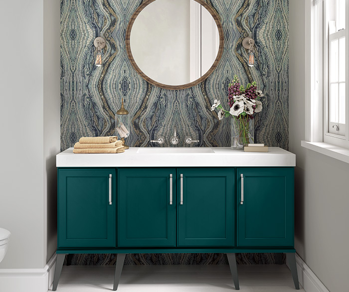 Blue Bathroom Vanity - Kemper Cabinets