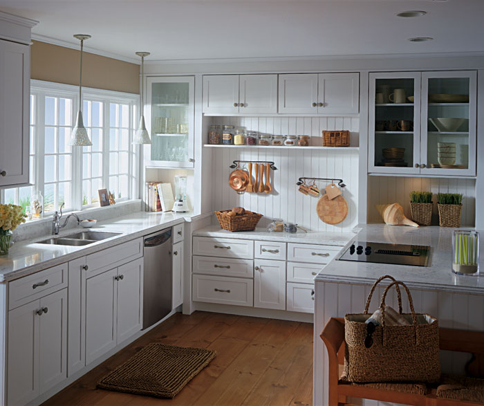 white shaker style kitchen cabinets - schrock