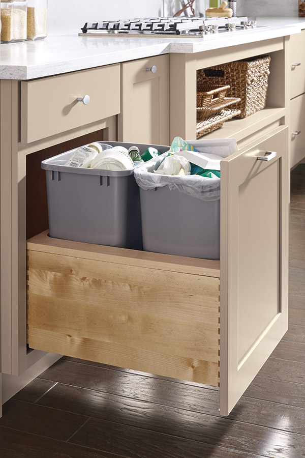 Push To Open Wastebasket Cabinet Schrock Cabinetry