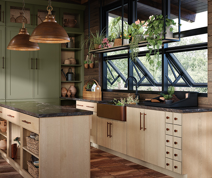 Green Mudroom Cabinets