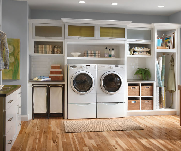 White Laundry Room Cabinets - Schrock
